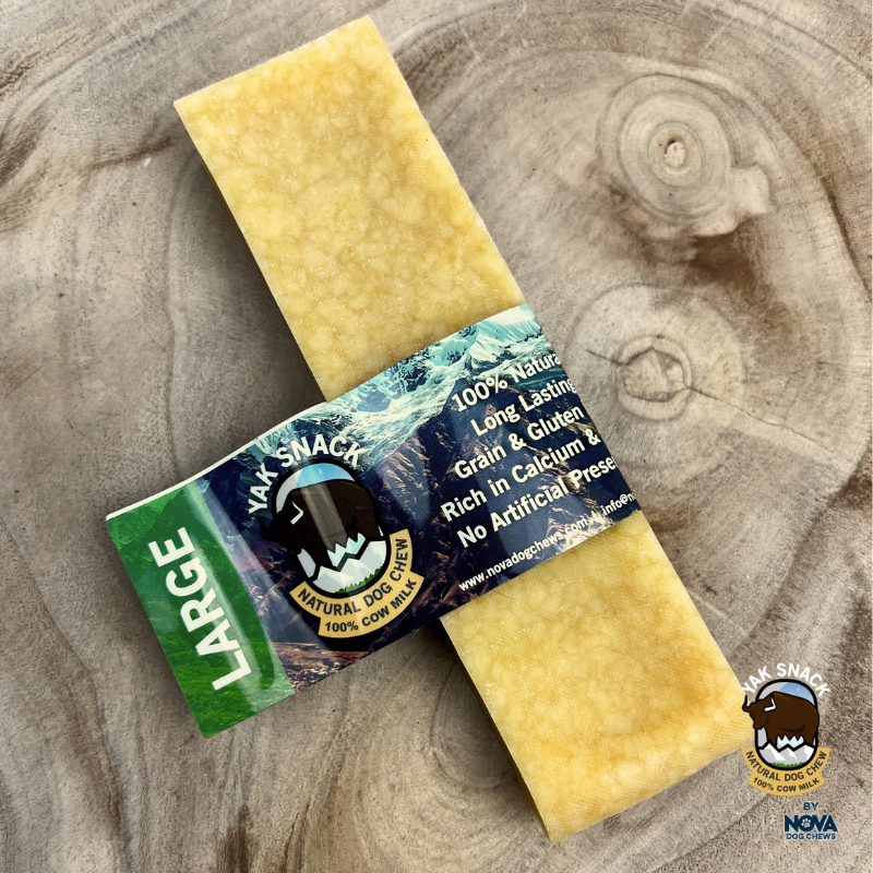 All natural yak milk chews plain natural flavour on a wooden background 